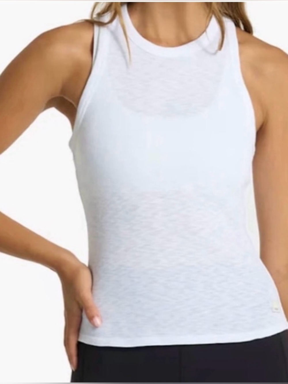 Vuori women’s White Racerback Ribbed Tank Top gym yoga outdoor spring summer XL